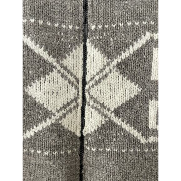 Reformation 100% Merino Wool Mariposa Sweater Size Small Brown White Fair Isle - Picture 3 of 6
